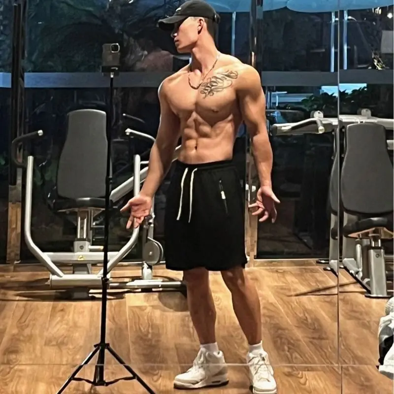American Shorts Men Open Crotch Sex Pants Summer Basketball Short Gym Fitness Quick Dry Sports Sweatpants Casual Streetwear Mens