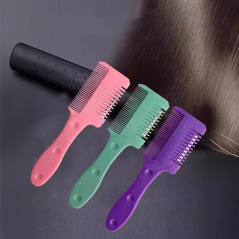 

2 In 1 Hair Cutting Trimmer Barber Comb Home Bangs Hair Cutter Thinning Handle Brush With Razor Detachable Styling Tools