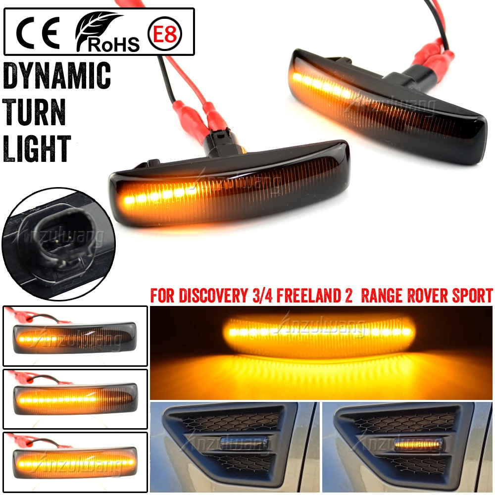 

Led Dynamic Side Marker Turn Signal Light Sequential Blinker Lamp For Rover Sport 2006-2013 Freeland 2 2008-2009 Discovery 3/4