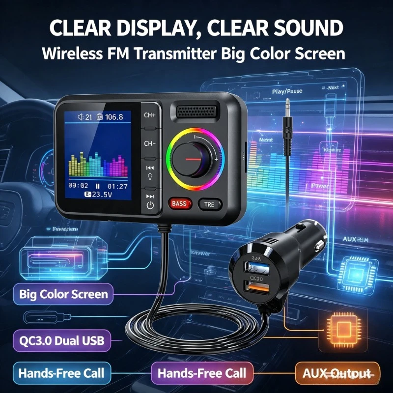 Travel Accessories Display - Hands‑free Car Communication Accessory, Big Display