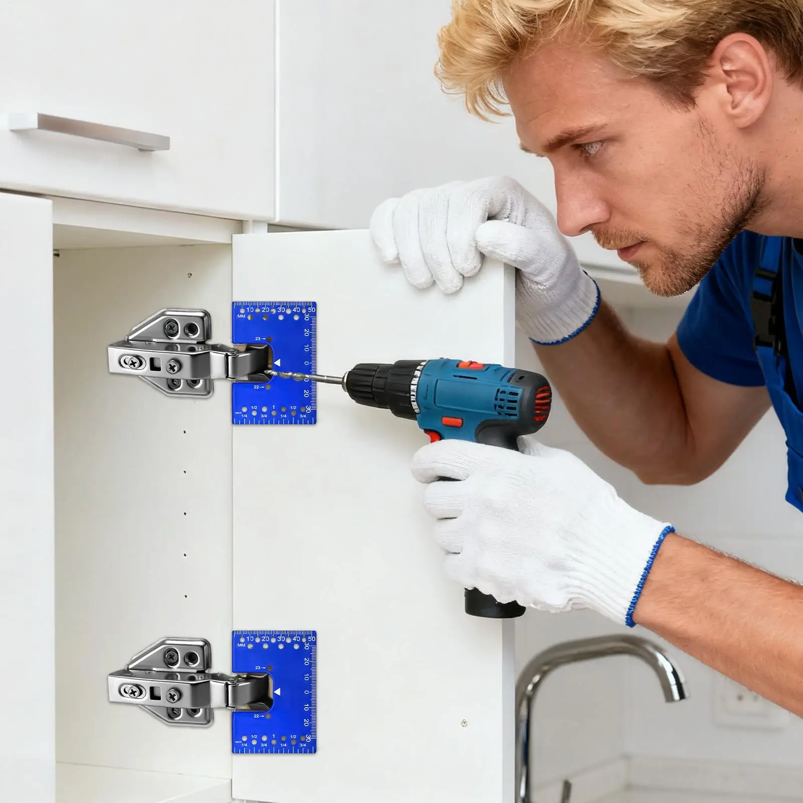 Cabinet Hinge Installation Fixture Magnetic Carpentry Equipment Hinge Installation Spacer With Strong Magnet for Wardrobe Closet