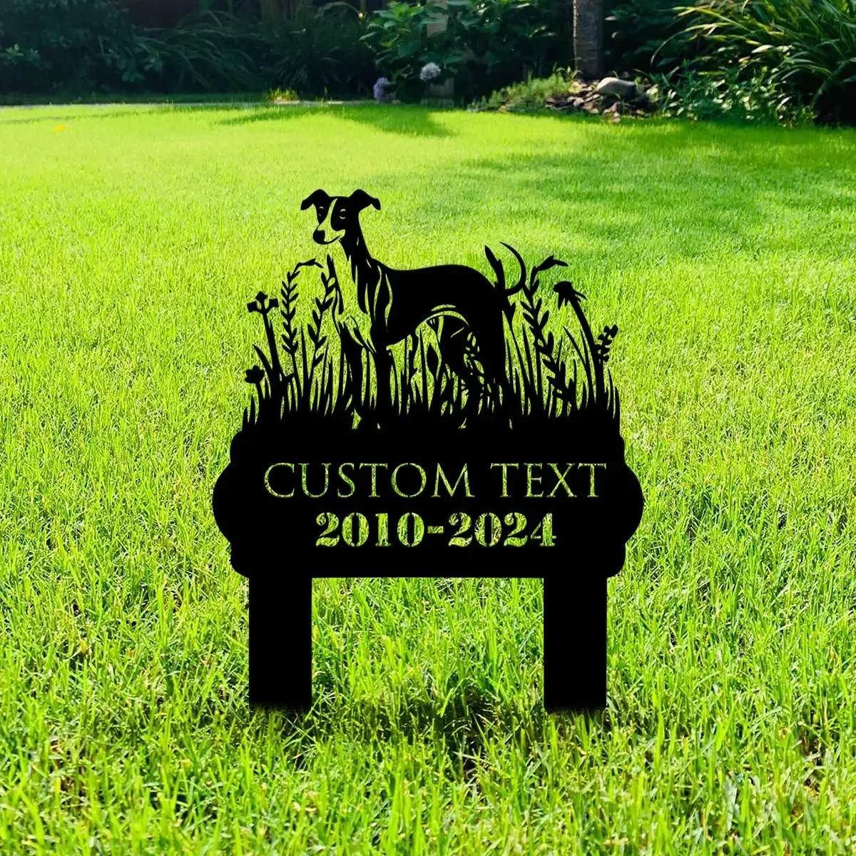 Custom Metal Sign Stake for Whippet Dogs: Perfect As An Outdoor Pet Memorial, Adding Charm To Your Animal - Themed Yard