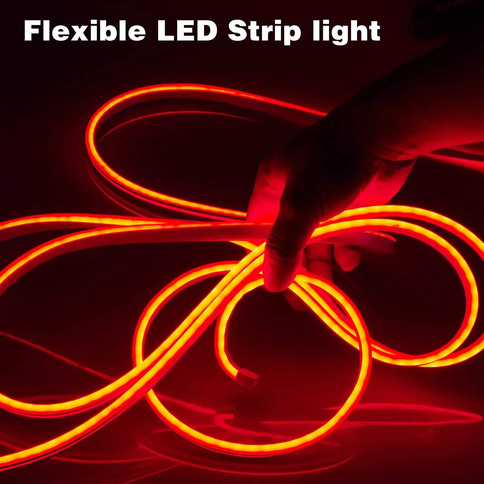 RGB Gaming Lights 16.4ft/5M Neon Rope Lights Soft Lighting for Gaming Desks LED Strip Lights Syncing Support Cutting for Home