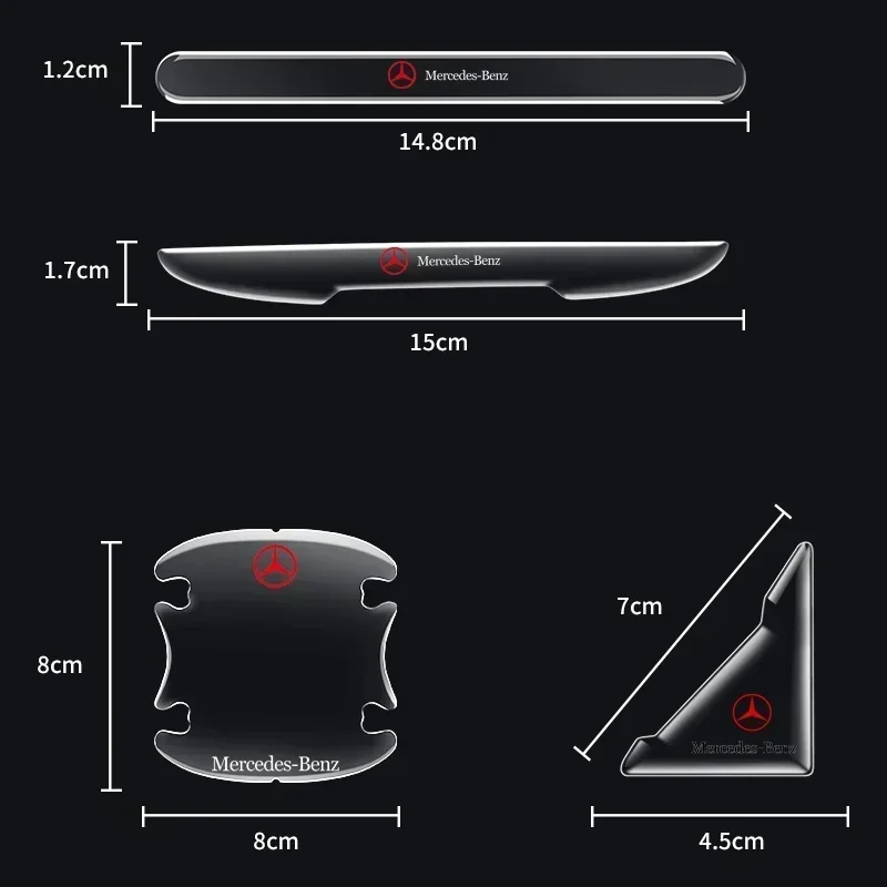 4 قطعة مقبض باب السيارة الشفاف ملصق الديكور طبقة رقيقة واقية لمرسيدس بنز AMG A B C E S الفئة GLC GLK GLE GLA CLA GLB