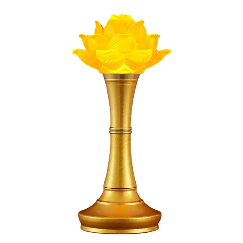 Rechargeable glass led lotus lamp household ornament