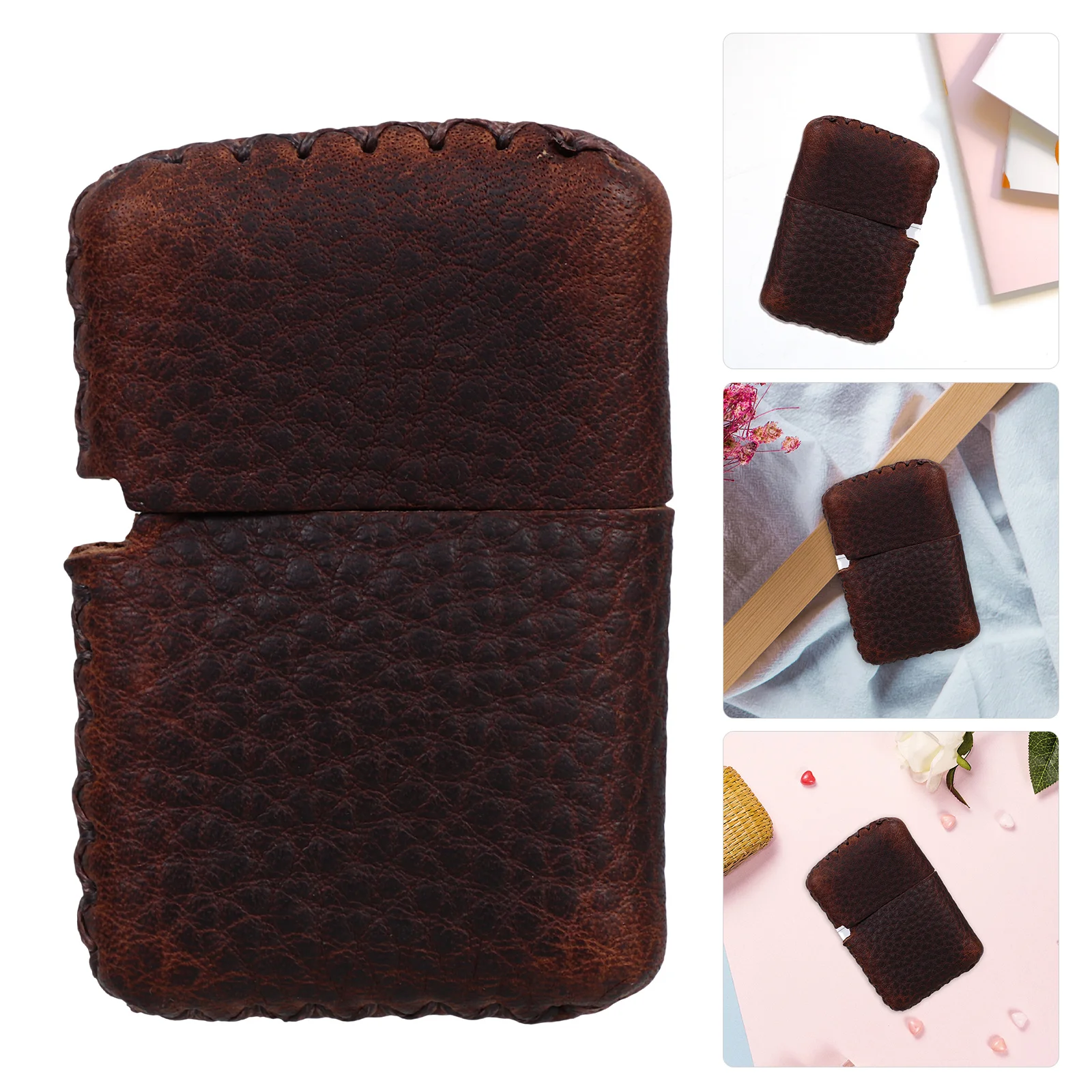 

Lighter Protective Case Hand Crafted Vintage Cowhide Pouch For Cigarette Lighter Scratch Resistant Portable Cover Outdoor