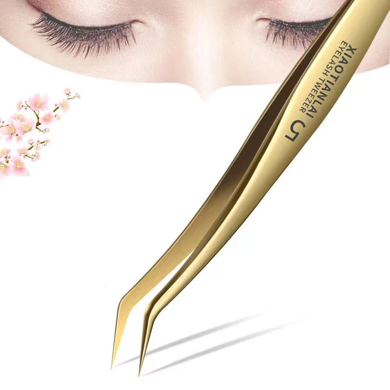 Eyelash forceps grafting and pasting fake eyelash clips, high-precision gold feather clips, specially designed for hairdressers