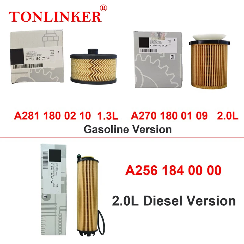 TONLINKER Cabin Air Filter Oil Filter For Mercedes Benz GLB X247 200 250 200d 220d 2019 2020 2021 2022 Car Accessories Goods