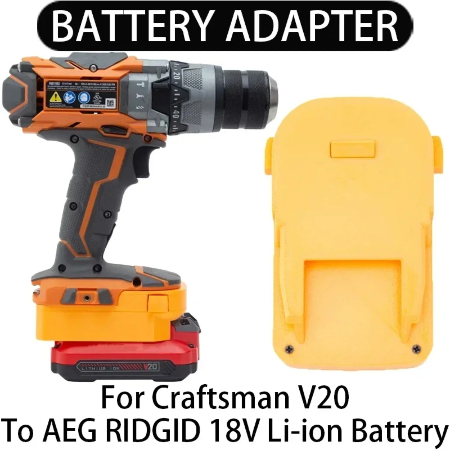 For Craftsman V20 Lithium Battery Converts To AEG RIDGID 18V  Li-ion Battery Portable Wireless Modified Power Tool Accessories