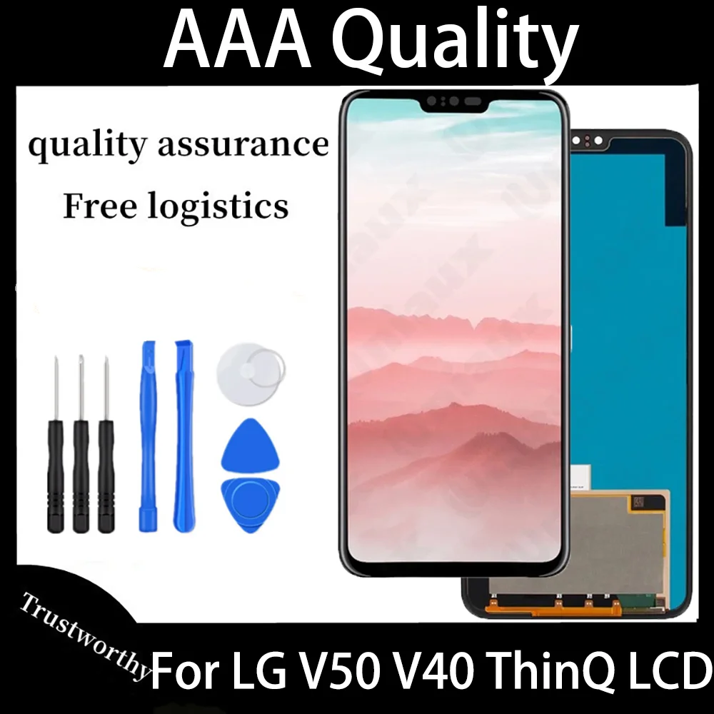 For V40 V50 LCD AMOLED For LG V40 ThinQ LCD Display With Frame Touch Screen Digitizer For LG V50 ThinQ LCD Screen Replacement