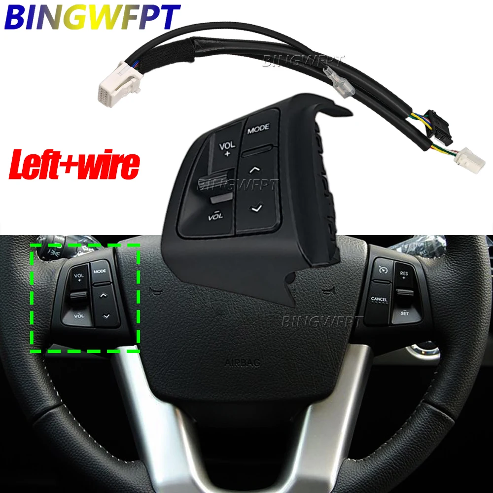 Red Backlight Right /Left Button+Wire For Kia Sorento 2009‑2012 Steering Wheel Cruise Volume Control Switch 967002P000 967102P00