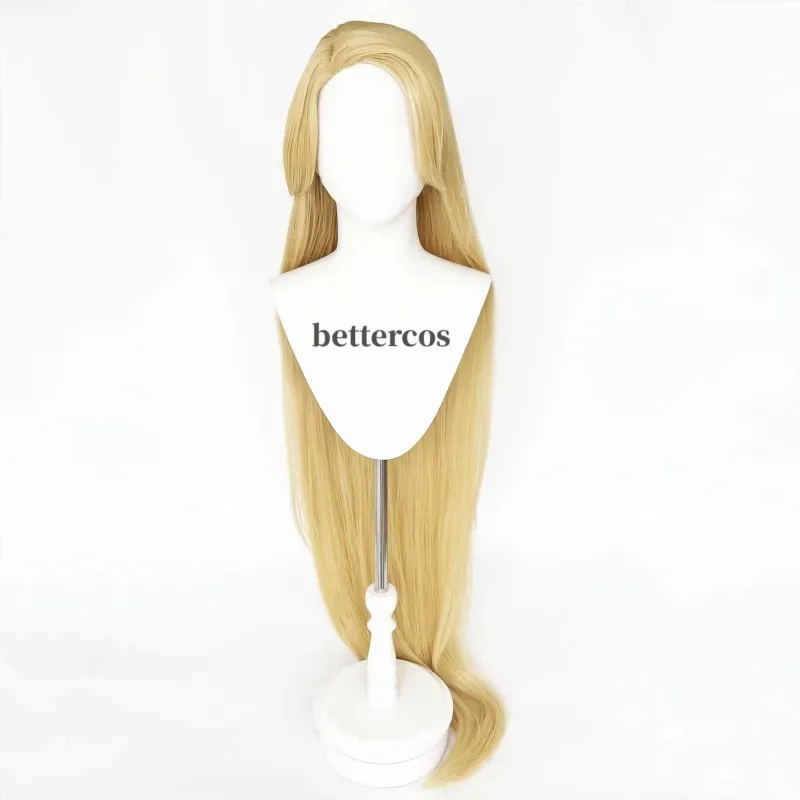 

ss23High Quality Tangled Princess 150cm Straight Blonde Super Long Cosplay Synthetic Hair Anime + Wig Cap