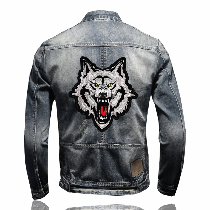 Iron on Stripes for Clothing Appliques Diy Wolf Embroidery Patches Decor Big Size Punk Badge Stickers on Clothes Jacket T-shirt