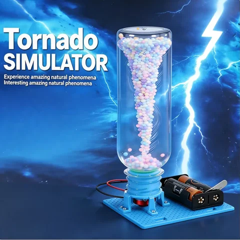 DIY Electric Vortex Tornado Assembly Model, Physical Science Handcraft Gadget, Desktop Scientific Display Accessory Indoor Hobby