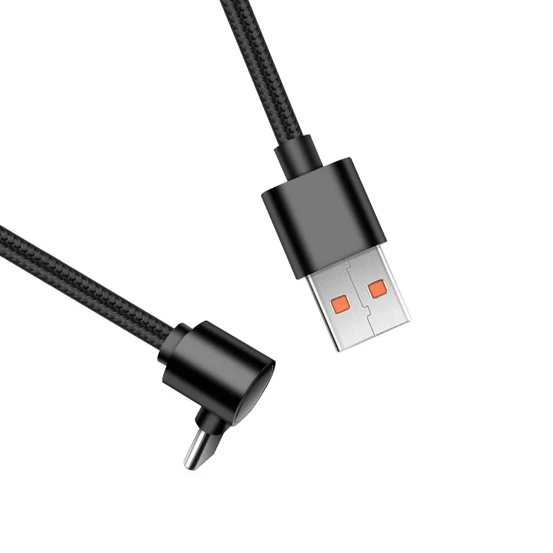 PD 60W Schnelllade-Datenkabel Quick Charge 3.0 Ladekabel 90-Grad-Geflechtkabel 0,25m/0,5m/1m/2m Winkel-USB-A-auf-Typ-C-Kabel für Handys