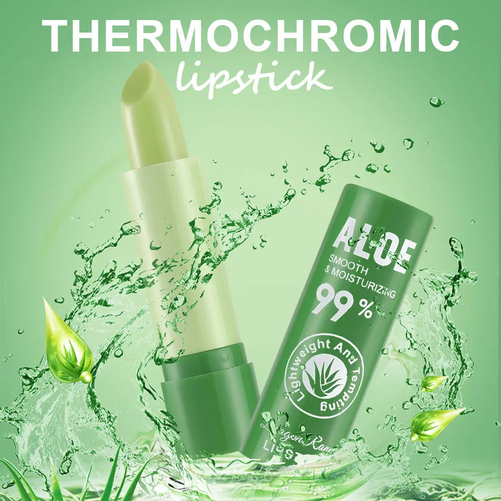 Kleurveranderende lippenstift Aloë Vera Hydraterende Effen lippenbalsem Langdurige temperatuur-activering Vervagingsbestendige voedende make-up