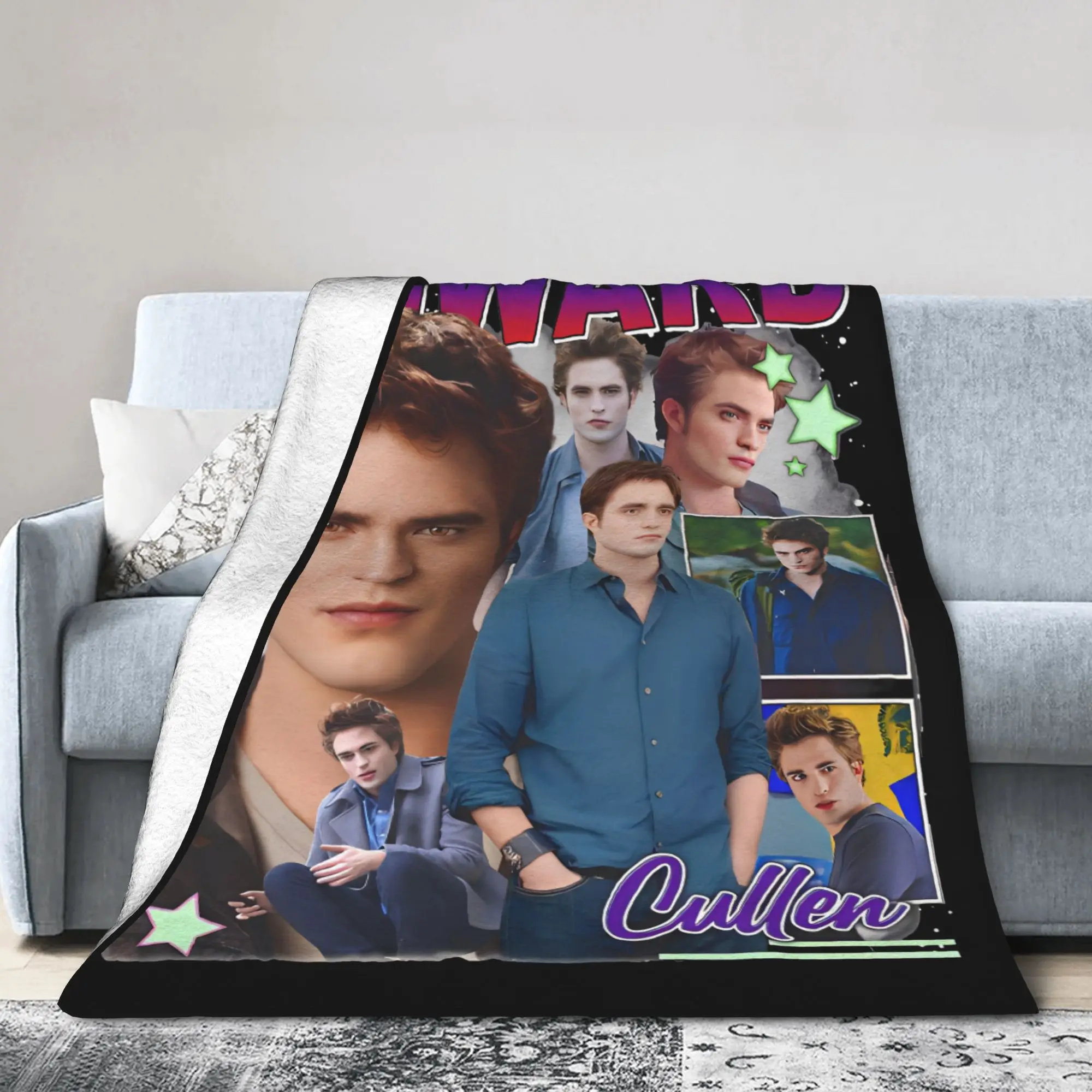 Twilights Vampire Edward Cullen Blanket Romance Movie Wool Warm Bedding Throw Blanket for Home Decoration Office