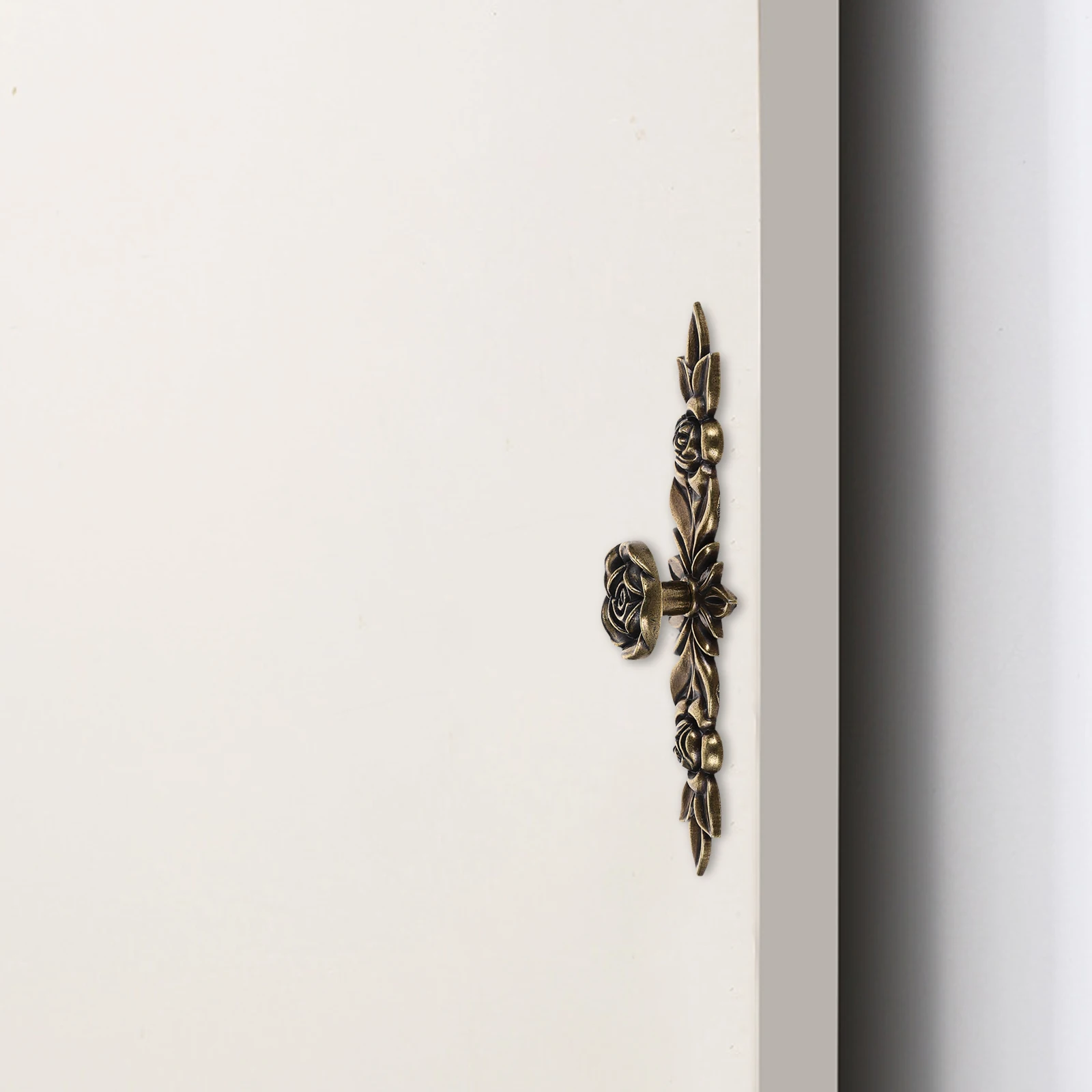 

2pcs Retro Single Hole Cabinet Handle Drawer Pulls Zinc Alloy Rose Design Vintage Furniture Knob Door Handles For