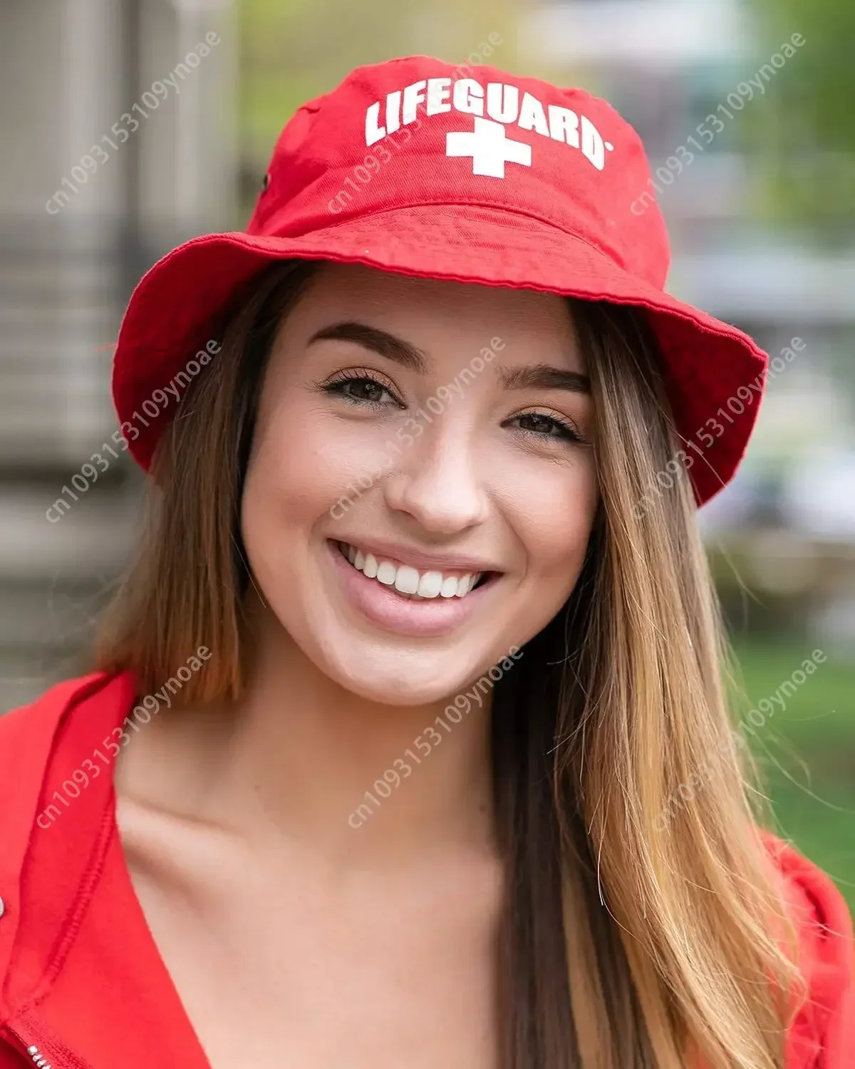 LIFEGUARD Officially Licensed Red Bucket Hat For Men & Women, Unisex Soft Cotton For Sun Beach Pool Men Woman Outdoor Casual Par