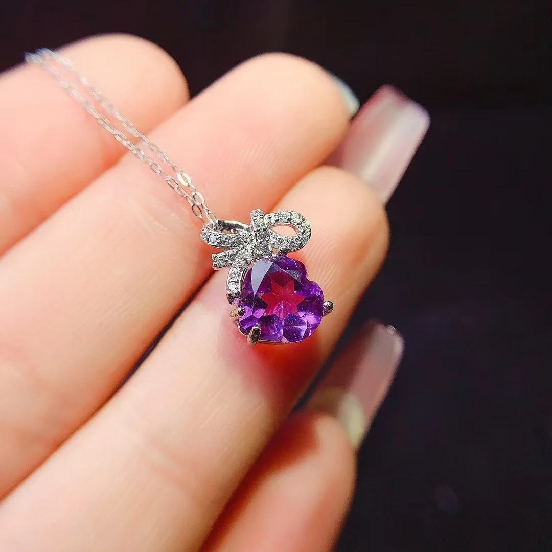 

KJJEAXCMY Women's Pendant | Natural Amethyst S925 silver , electroplated color retention process, high-clarity support testing