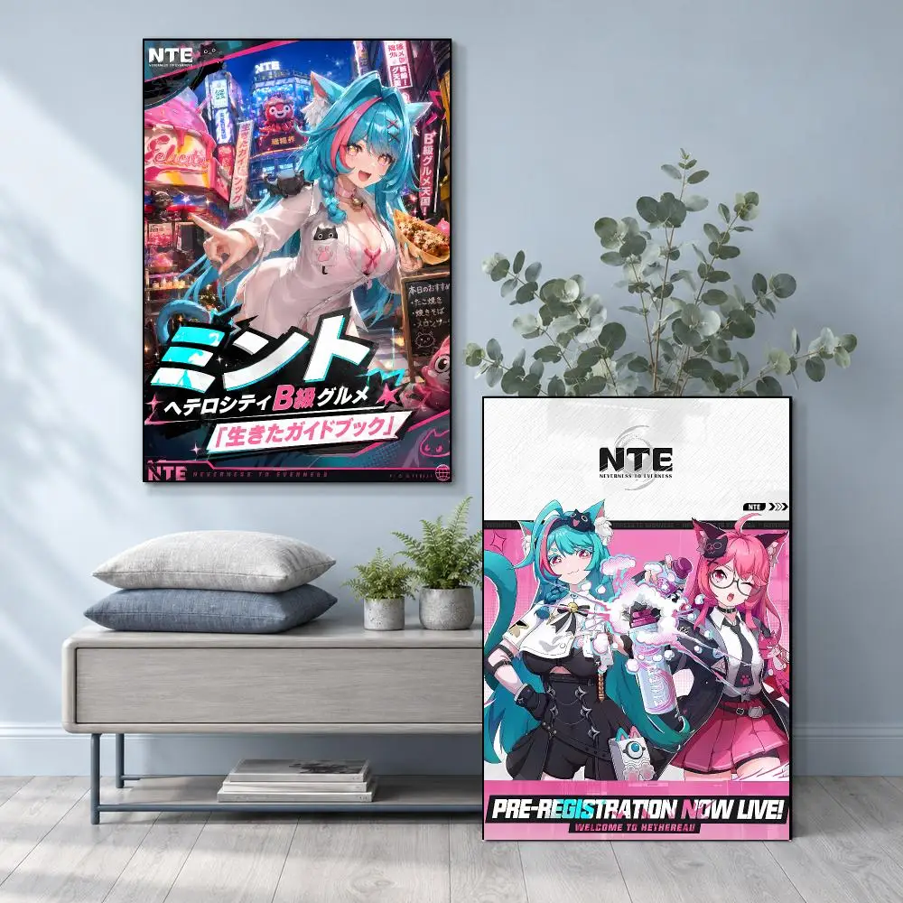 Bold Modern Urban Action Game N-Neverness To Everness NTE Poster Frameless PP Self Adhesive Aesthetic Room Gift Decor