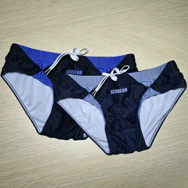 Combination Real shot real new men's classic cross-border men's triangular seaside swimming trunks hot spring pants230901