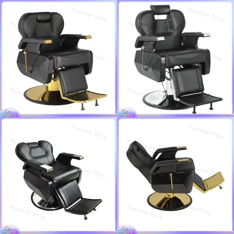 

Professional Barber Chair for Hair Salon Furniture Heavy Duty Adjustable Hydraulic Salon Chair with Footrest and PU Leather