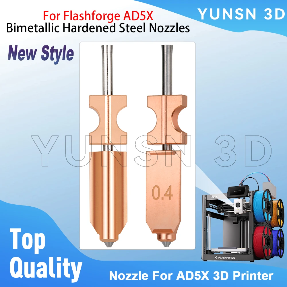 

For Flashforge AD5X Nozzle New Upgraded Bimetallic Hardened Steel Hotend Nozzles 0.4mm For AD5X 3D Printer Replacement Parts