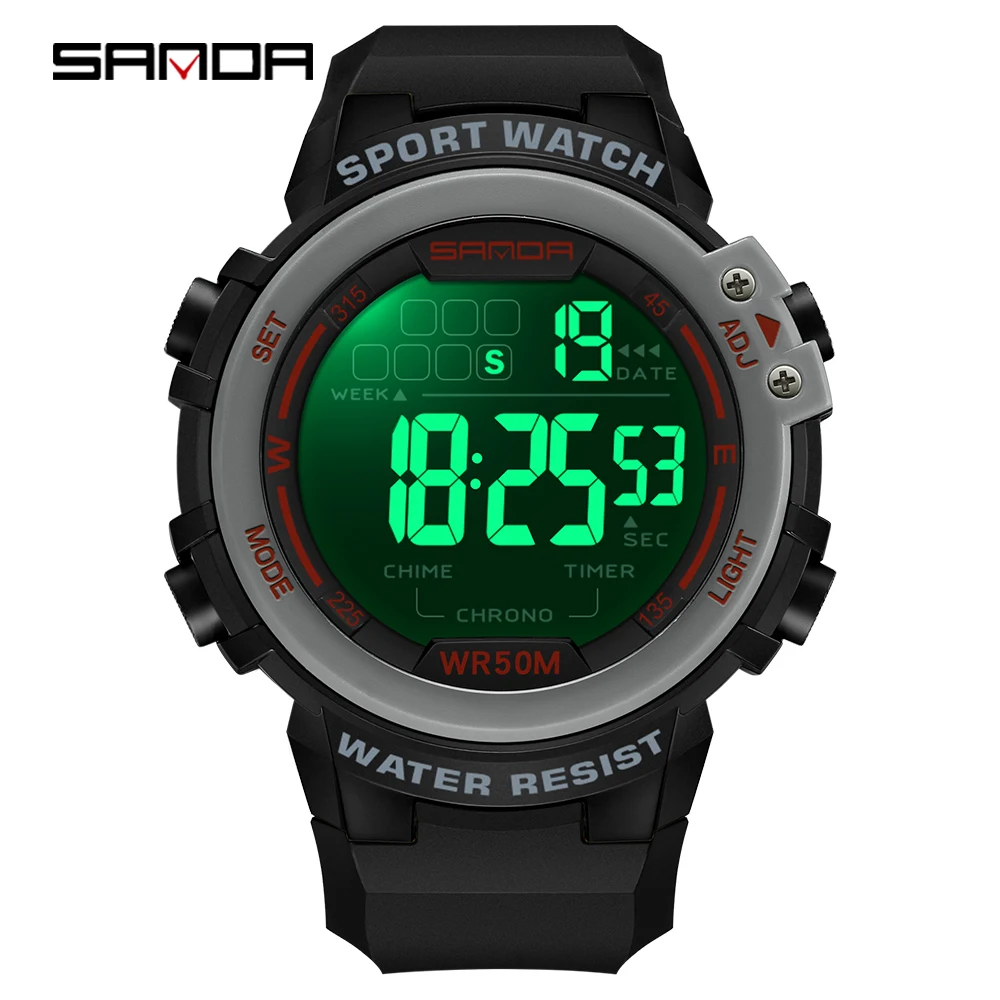 SANDA New Fashion Brand Outdoor Sport Men\'s Watch Clock 50M Waterproof Luminous Multifunction Digital Watch Relogio Masculino