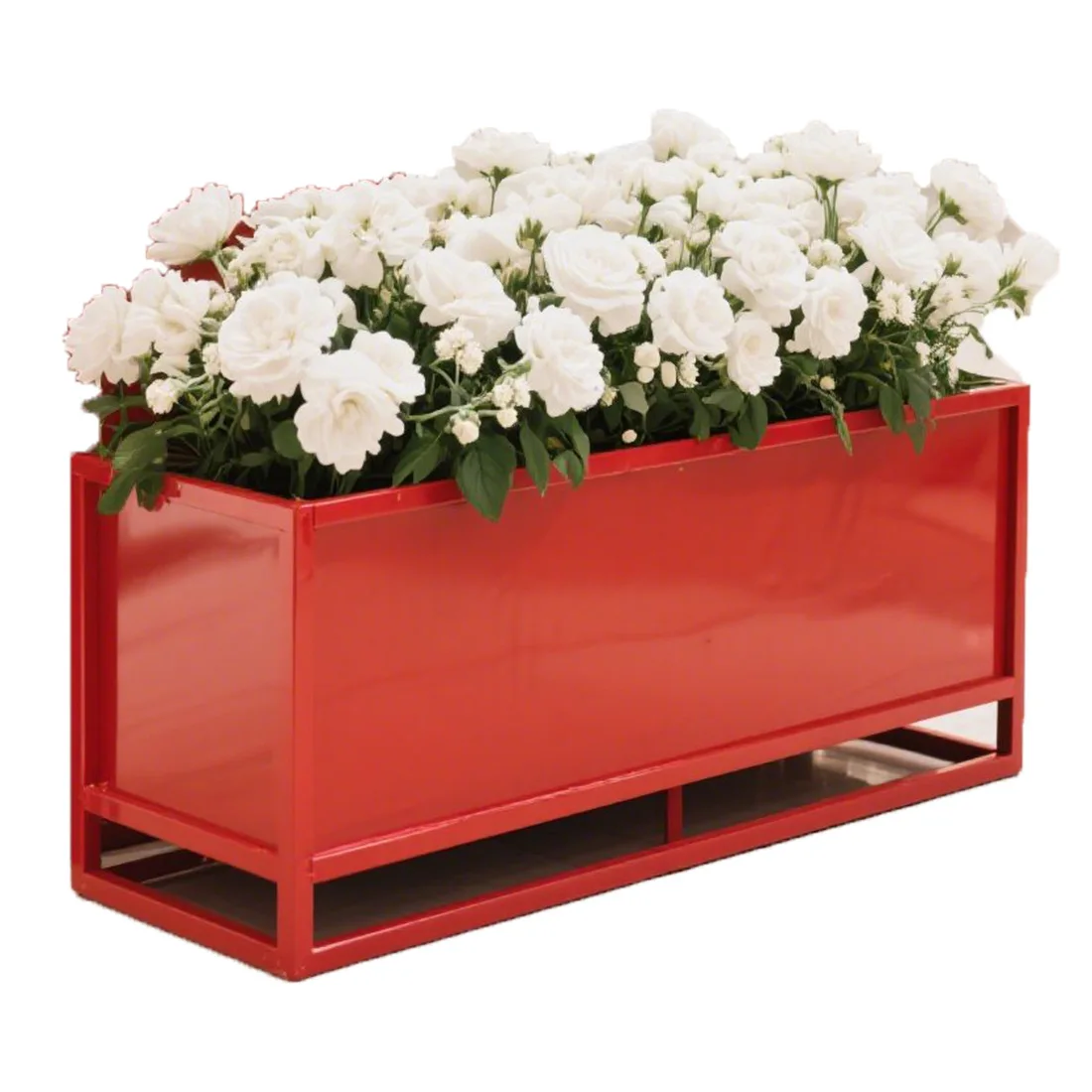 Outdoor stainless steel new flower stand fence milk tea shop outside flower trough restaurant partition planting flower box long