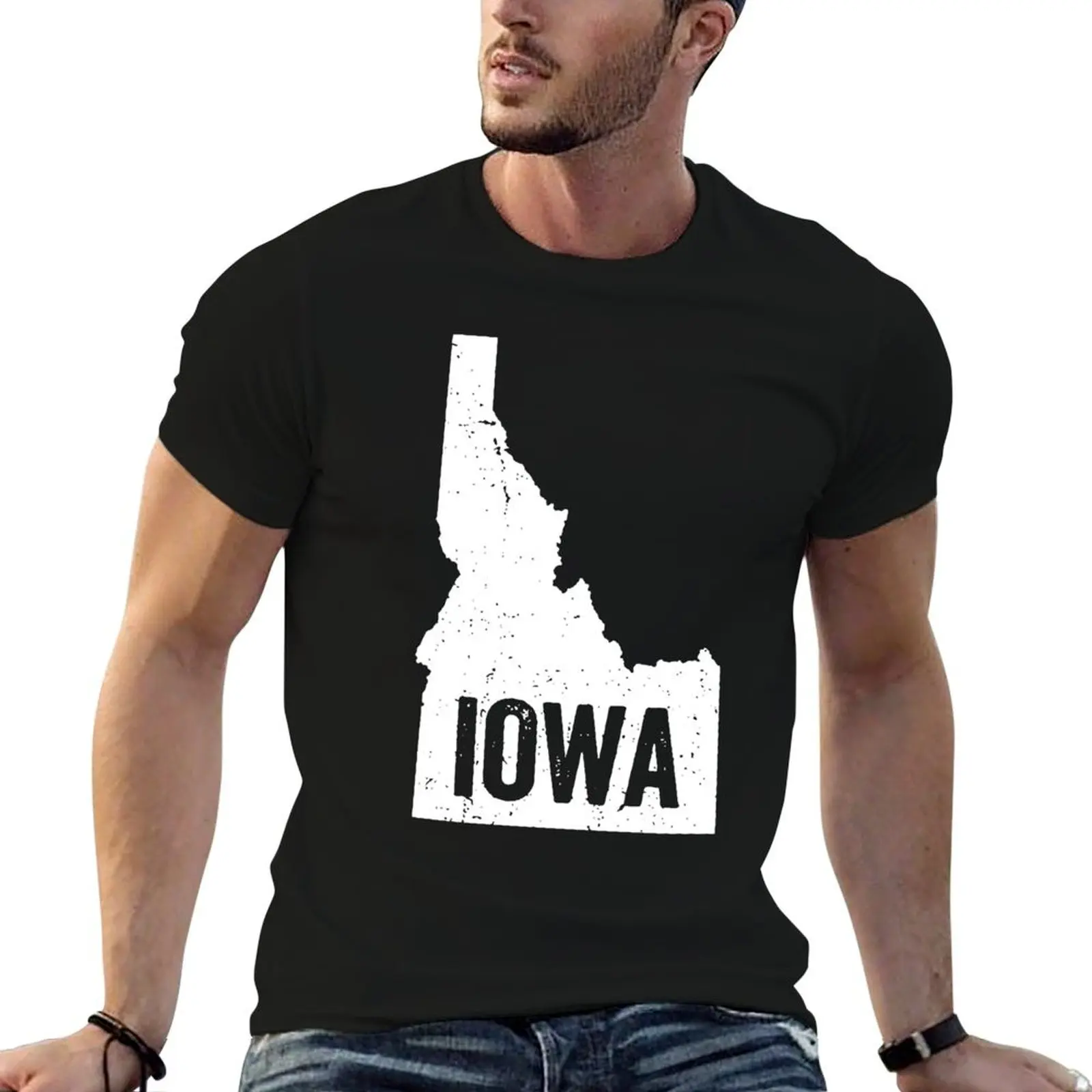 T-Shirt humoristique Idaho Iowa pour homme, avec image de géographie, t-shirt graphique, t-shirt anime, t-shirt surdimensionné pour homme, en coton de haute qualité