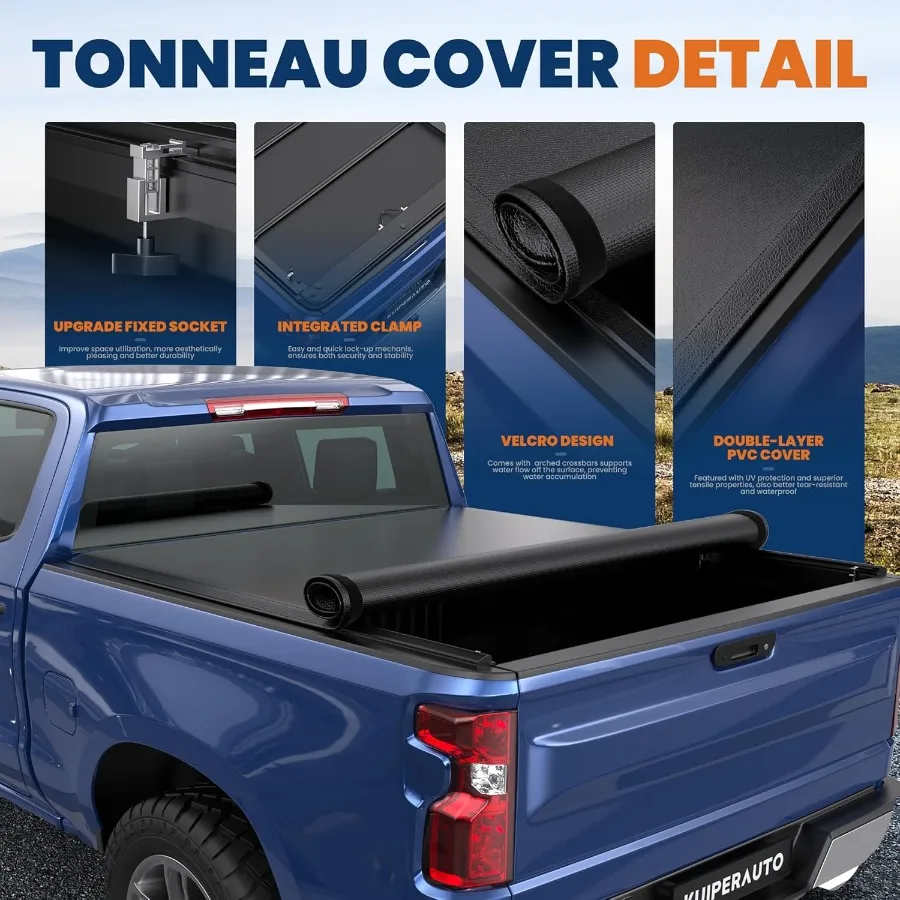 غطاء سرير شاحنة من الفينيل الناعم بطول 6.5 قدم لسيارة شيفي شيفروليه سيلفرادو وجي إم سي سييرا 1500 2500 3500 HD 07 كلاسيك #4