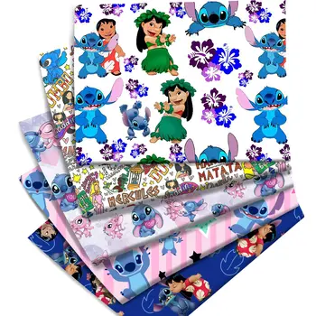 50*145 cm nebo 50*45 cm výprodej Disney kreslené filmy Lilo a Stitch bavlněná látka šicí prošívání patchwork vyšívání DIY materiál 6 nejlepší prodej látka Lilo a Stitch - №1