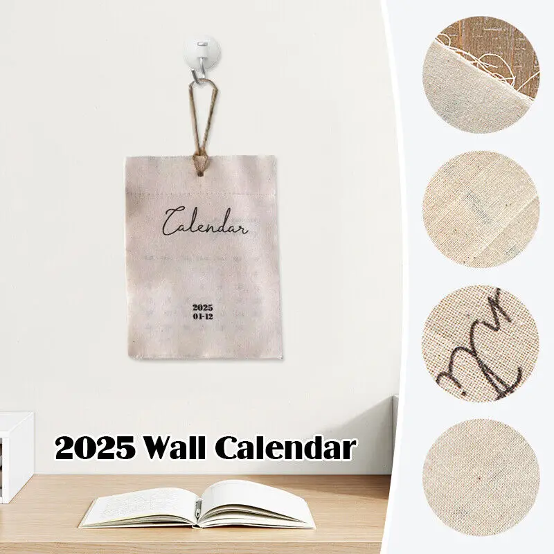 Wall Calendar Decorative English Canvas Calendar Office Home Decor Prop Efficient Planner Deadline Planners Office Home Decor