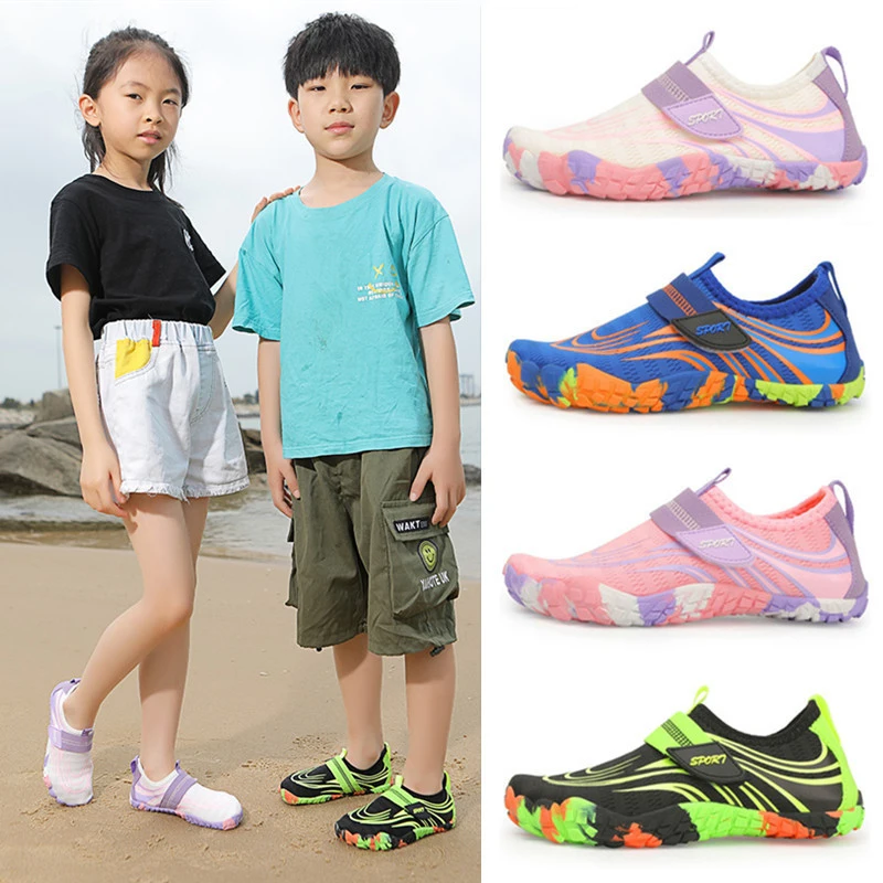Unisex Kids Water Shoes Quick Drying Beach Barefoot Sandals Lightweight Swimming Wading Sports Shoes for Children Outdoor Play
