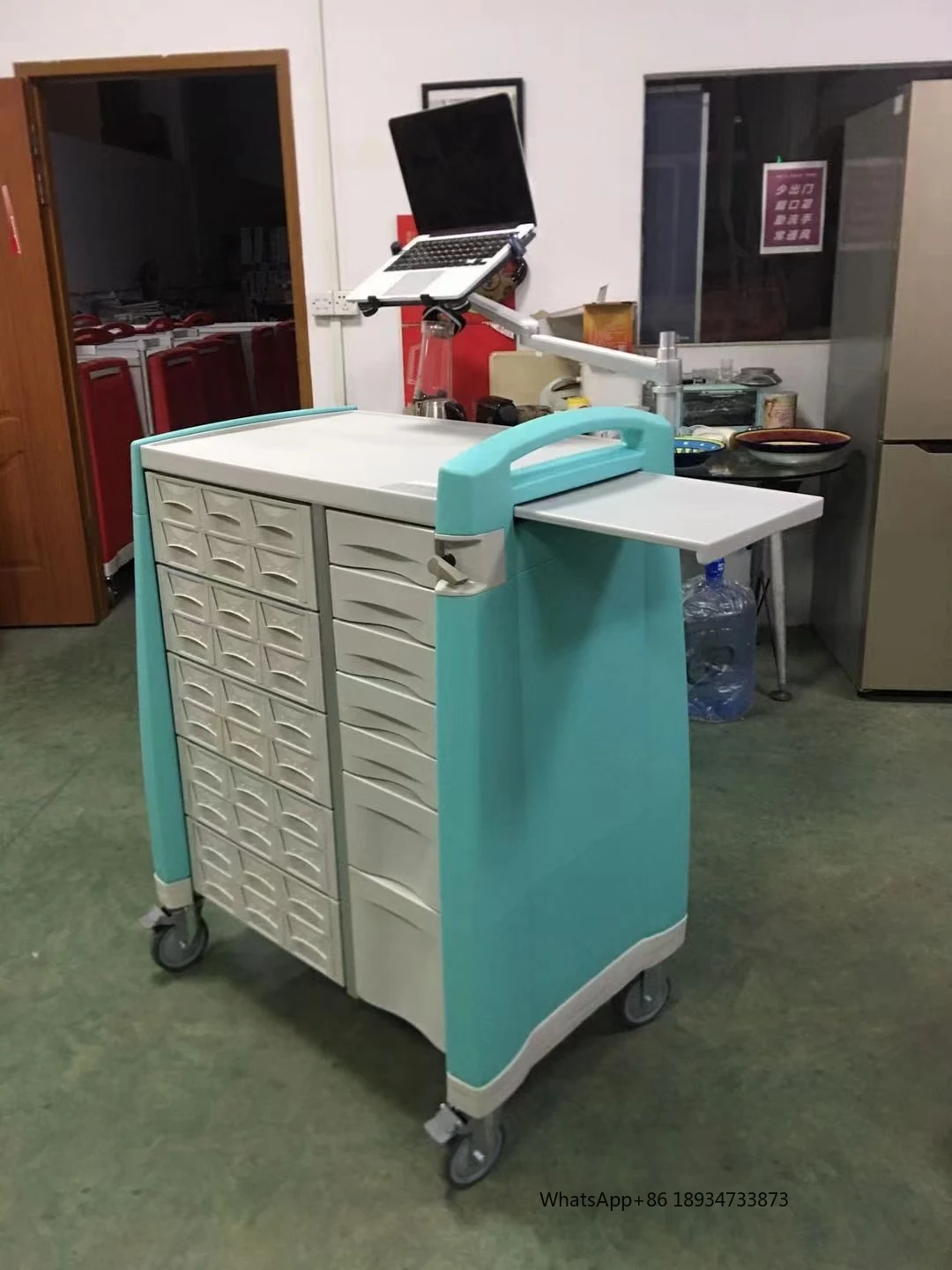 MT MEDICAL Hospital Furniture Instrument Dressing Emergency Treatment Trolley ABS Trolley In Plastic Medical Medicine