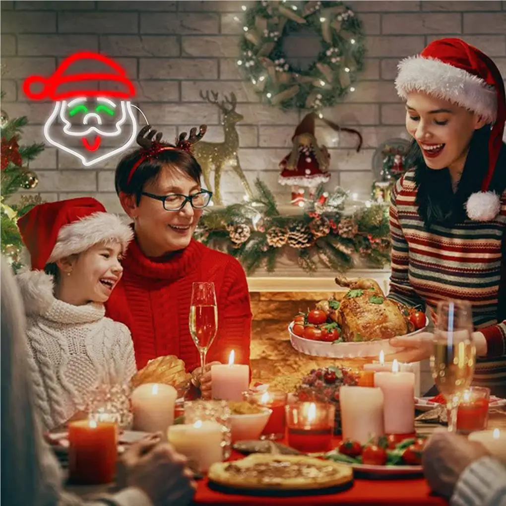 الأبيض احتفالي عيد الميلاد الديكور LED النيون الفن لمتجر المنزل ومركز LED ضوء النيون تسجيل سهلة