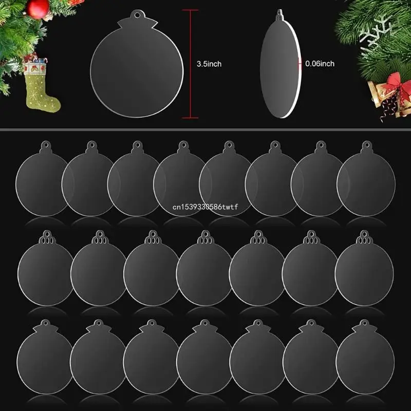 72pcs Blank Christmas Bauble Tree Decoration,Clear Acrylic Christmas Ornament Dropship