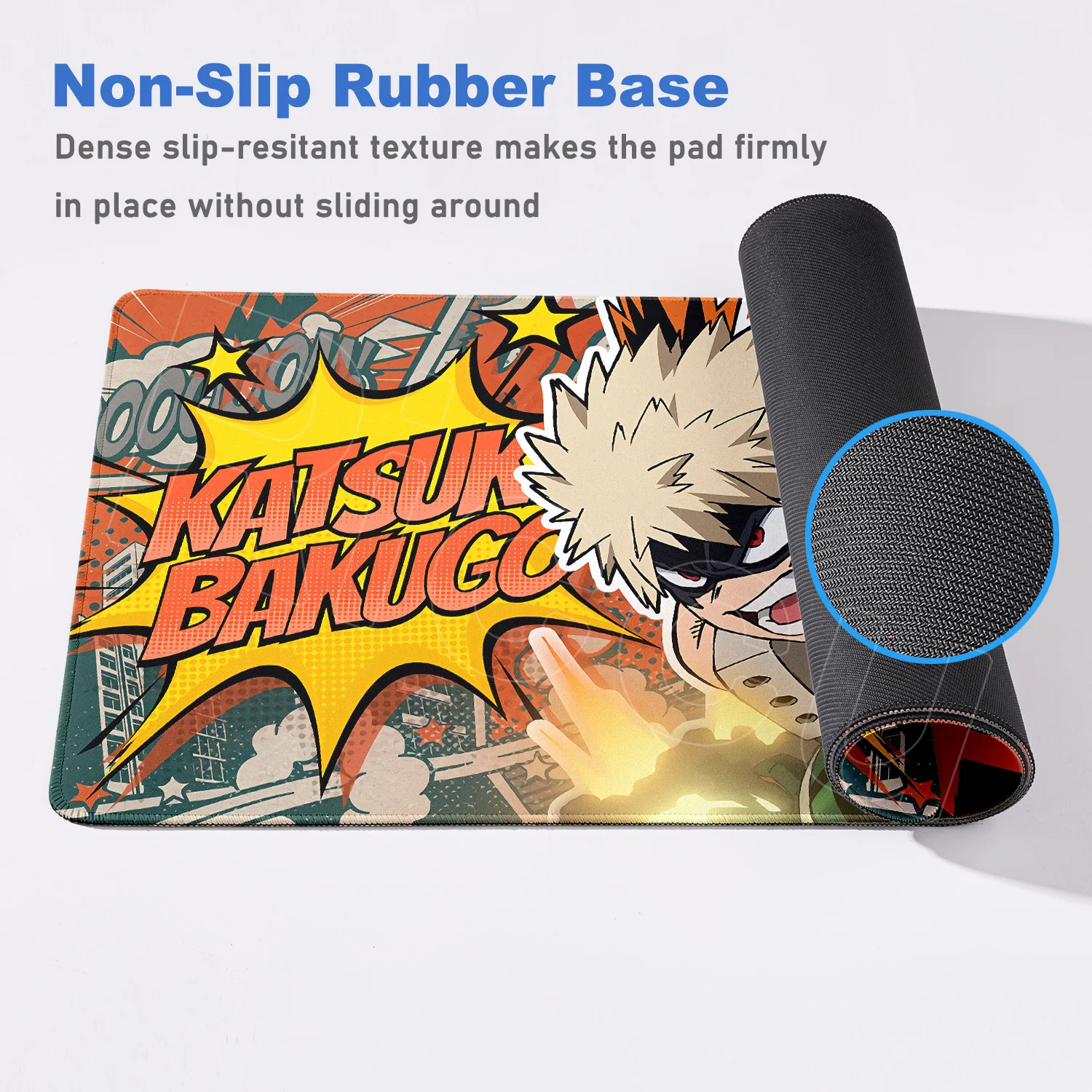 Japan Anime My Hero Academia podkładka pod mysz Bakugou Katsuki duża blokada krawędzi podkładka pod klawiaturę dla graczy podkładki na biurko komputerowe antypoślizgowa guma — zdjęcie produktu 5