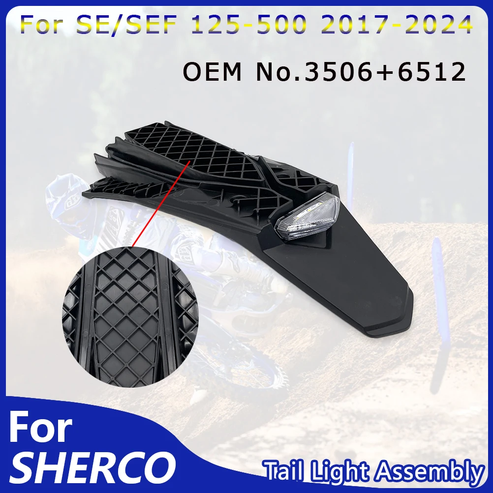 OTOM Motorcycle Taillight Assembly For SHERCO SE SEF 125-500 2017-2024 Rear Number Plate Tail Light  Brake Lamp Holder Bracket