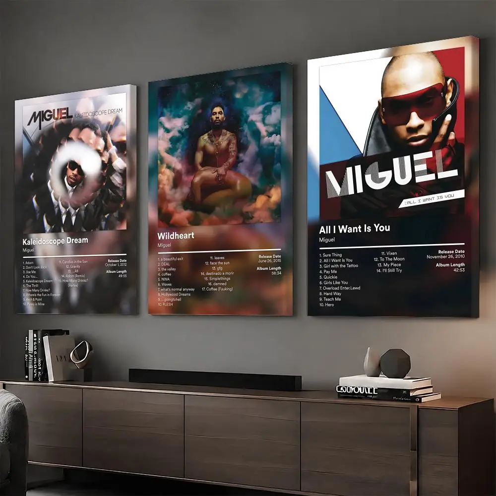 M-Miguel Rapper Music Painting Calligraphy HD Modern Style Inner Frame Canvas Poster Bedroom Room Hallway Wall Art Decor