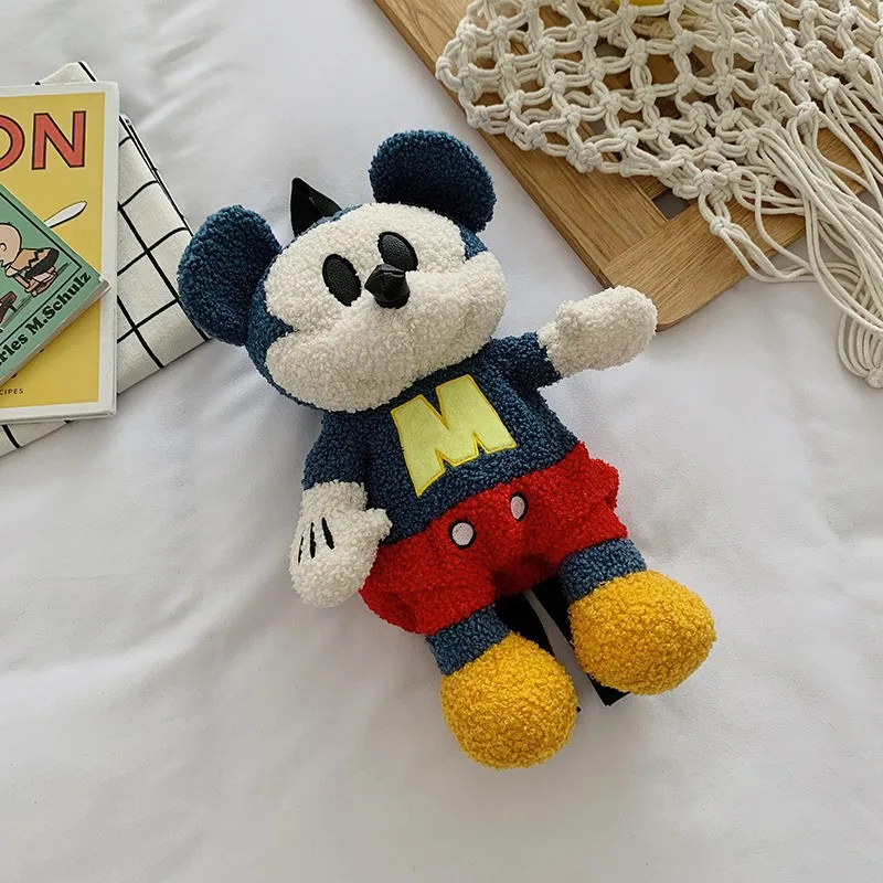 Disney Mickey Mouse Plüschtier, 33 cm, süßer Cartoon-Puppen-Rucksack – stilvoll und langlebig – perfektes Geburtstags- und Weihnachtsgeschenk