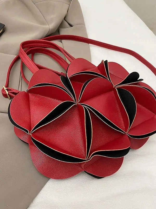 

2025 New Women's Handbag Petal Design Faionable Versatile Single oulder Crossbody Bag Soft PU Leather Korean Sle Bag