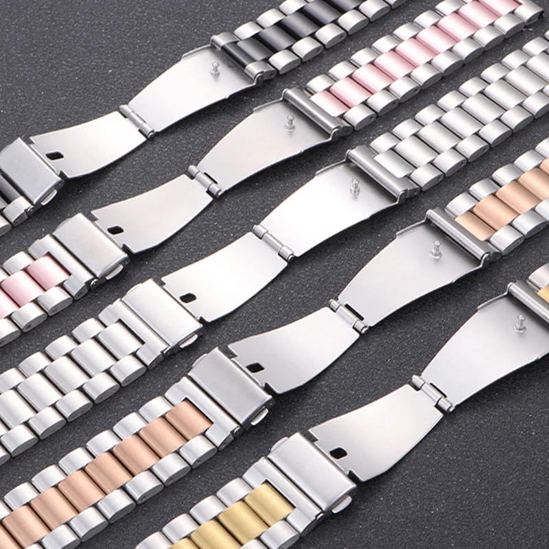 Cinturino per orologio in acciaio inossidabile da 20mm 22mm per Seiko per Omega Bracciale a sgancio rapido per cinturino da polso Samsung Cintura per orologio con chiusura solida