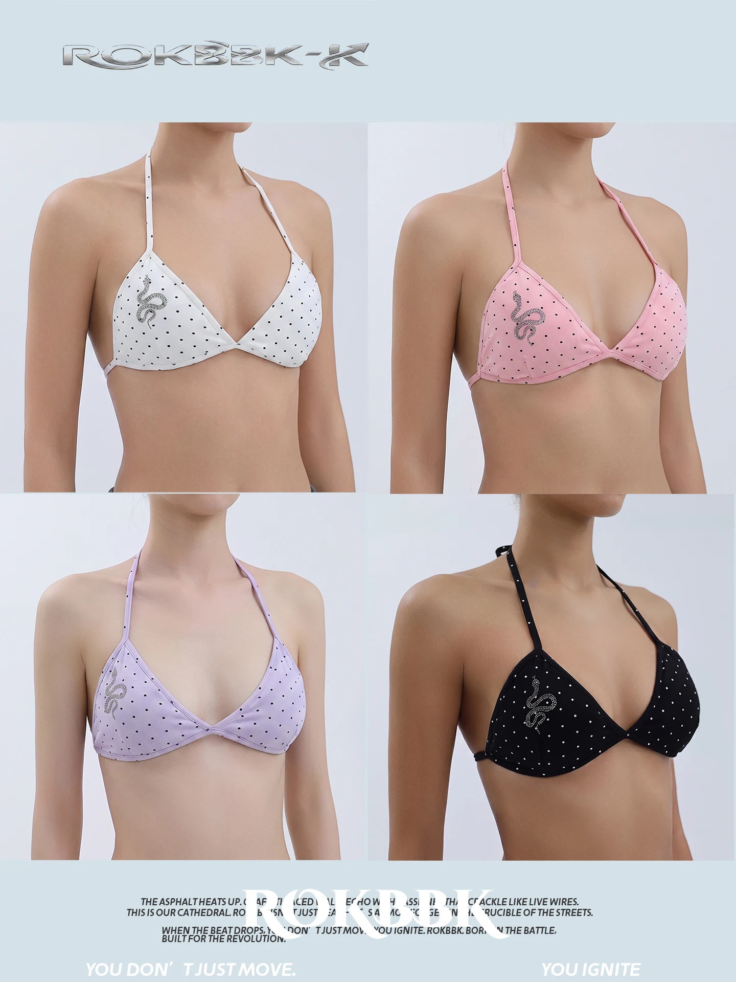 Sexy Snake Print Embroidery  Cup Strap Women's Underwear with Chest Pad Beautiful Back Vest Strap Super Short Animal ...