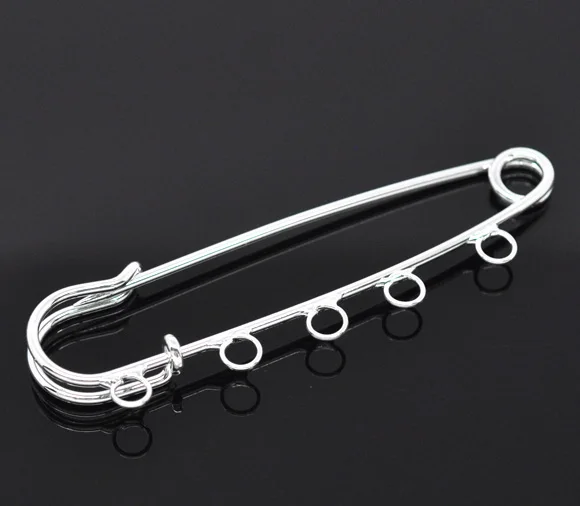 Metal Large Safety Pin Brooch Stitch Holders with Holes For DIY Craft Jewelry Making Supplies Accessories