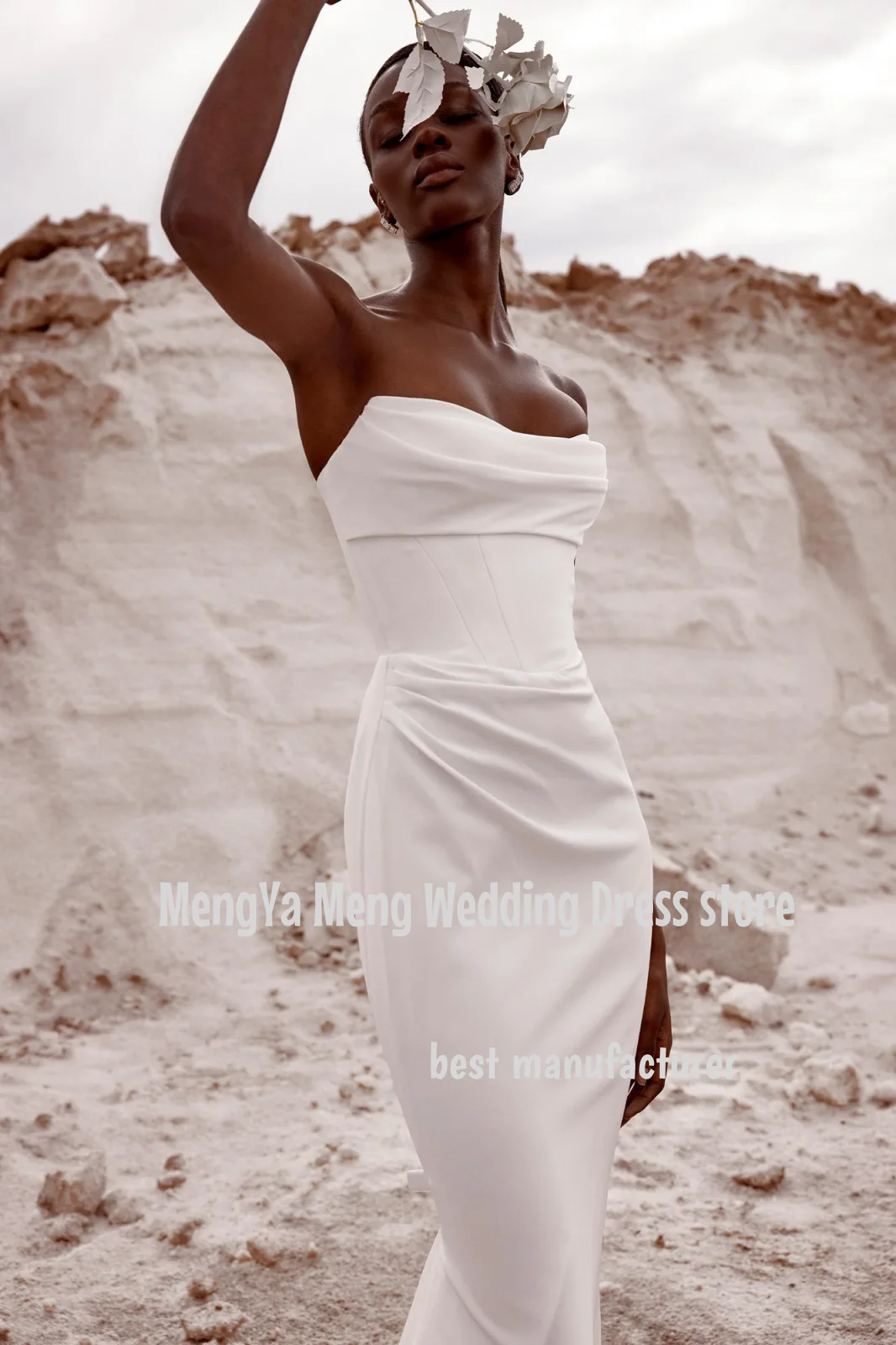 Simple Satin Wedding Dress 2025 Strapless Mermaid Bridal Dress Elegant Classic Backless Bride Gown Customized vestidos de novia