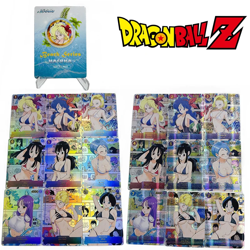 Dragon Ball DIY Lunch Android 18 Mai Chichi Bulma The Mermaid Mrs. Brief Videl Beach Series Anime Flash Game Card Collection