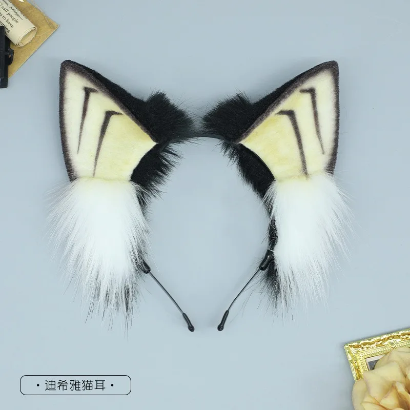 Novo artesanal anime peludo elfo orelha bandana cosplay palco rpg adereços halloween bonito orelhas de raposa bandana rpg adereços