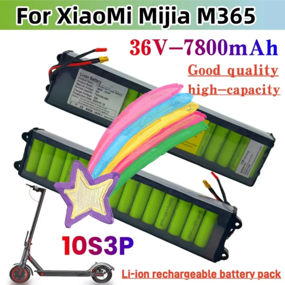

36V 7800mAh High Capacity 18650 Lithium Battery Pack with Built-in BMS for Xiaomi Segway M365 Electric Scooter Replacement Part